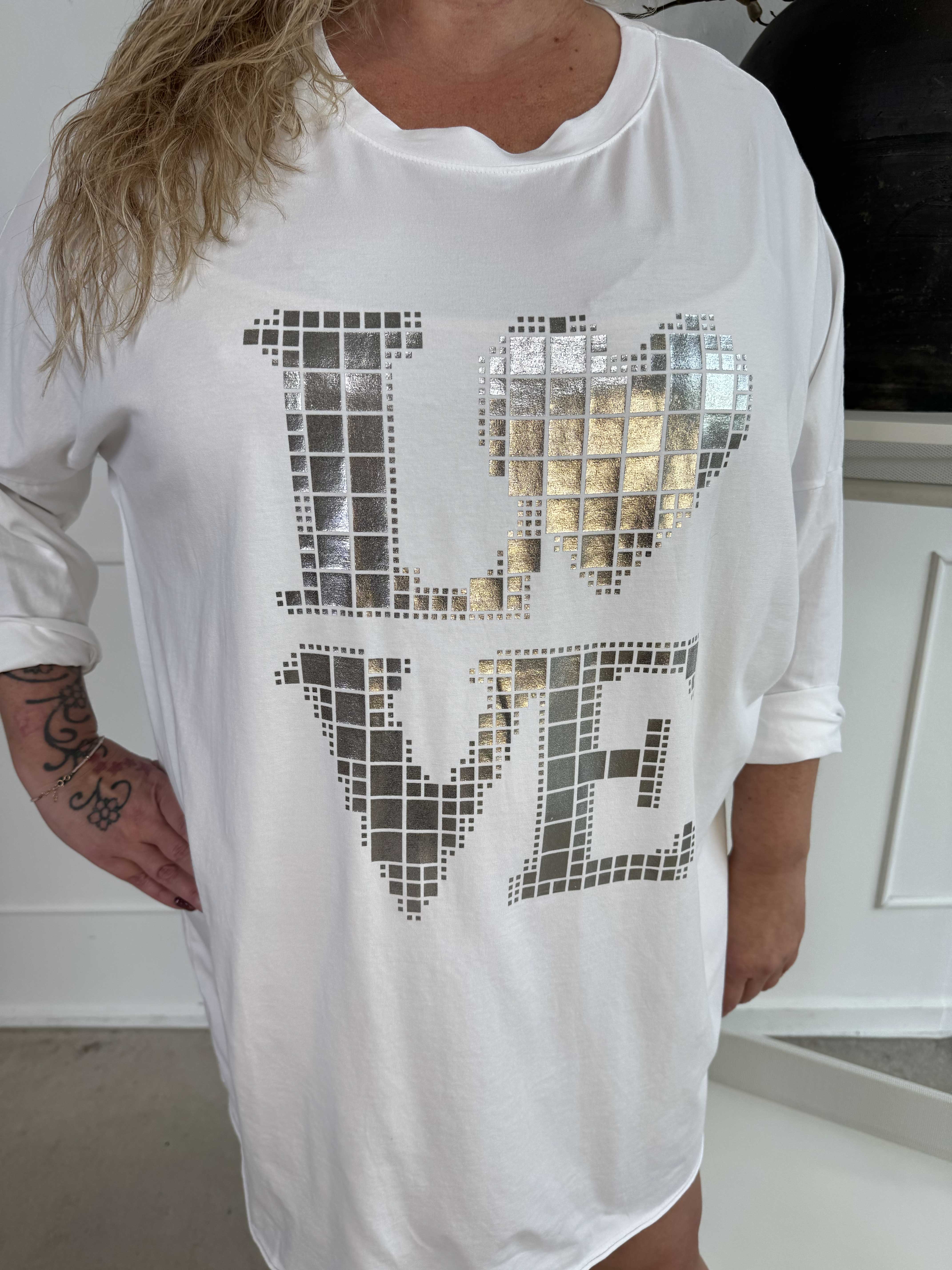 Oaklyn - Plus size joggingklänning i bomull med silverskrift på framsidan